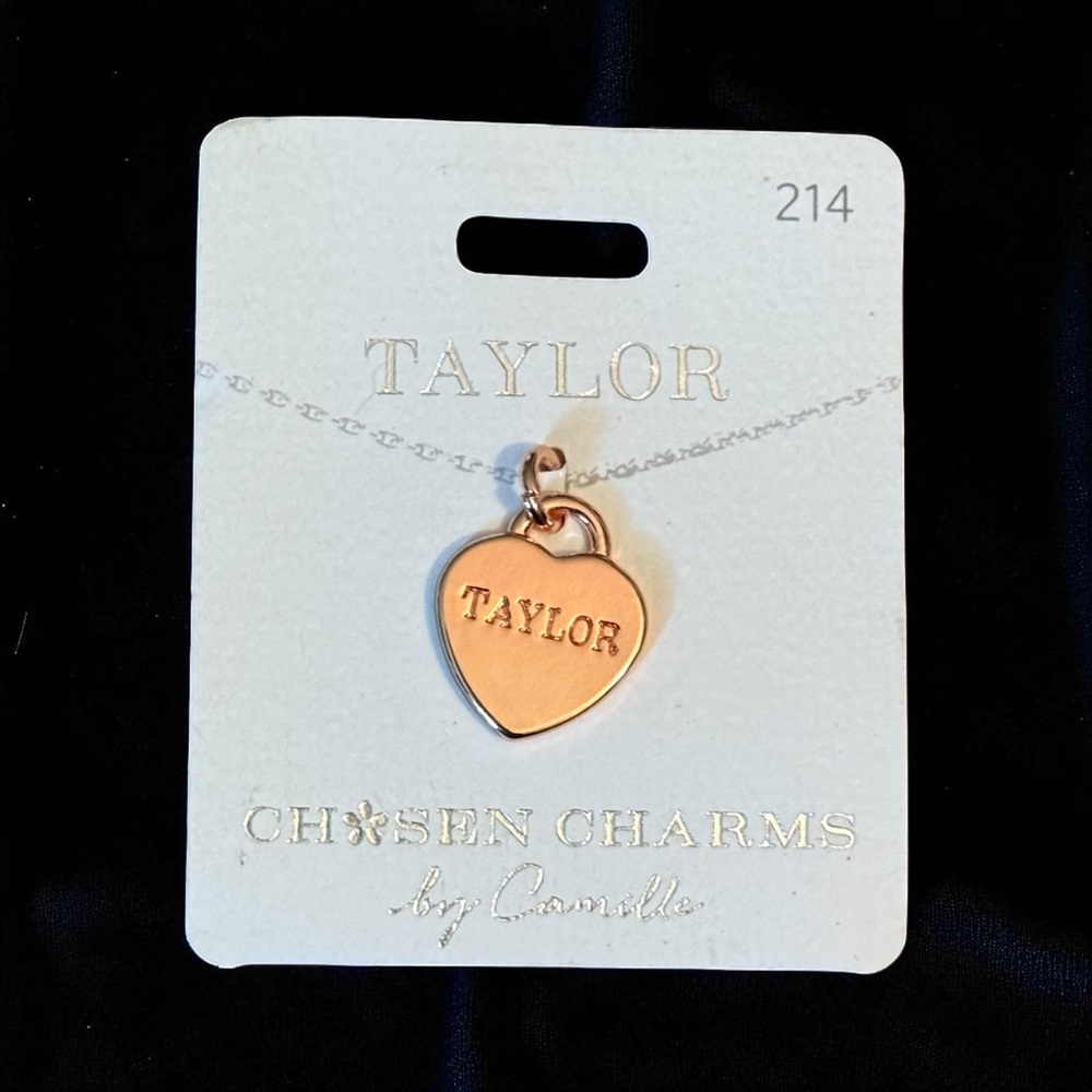 Chosen Charms rose gold Taylor name heart charm